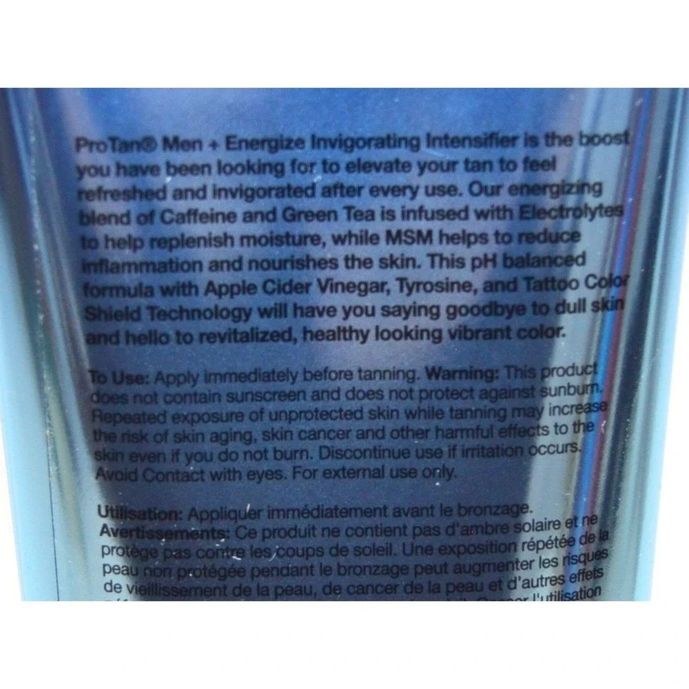 ProTan For Men Energize Invigorating Intensifier Tanning Lotion 9.5oz 280mL